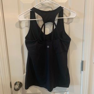 Athleta strappy black tank built in sports bra